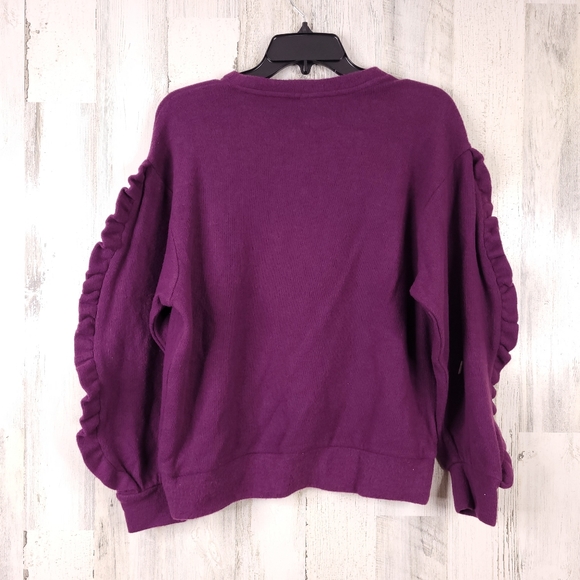 A New Day Ruffle Pullover Crew Neck Womens Top S - Picture 2 of 5